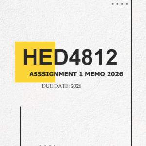 HED4812 Assignment 1 MEMO – Due 2026