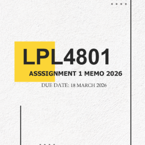 LPL4801 Assignment 1 MEMO 2026 | Due 18 March 2026