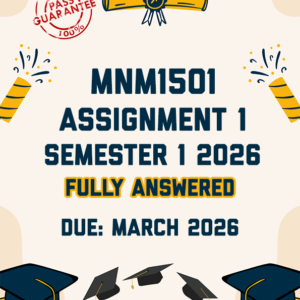 MNM1501 ASSIGNMENT 1 (QUIZ) SEMESTER 1 2026 - ALL CORRECT ANSWERS PROVIDED (DUE MARCH 2026)