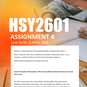 HSY2601 Assignment 4 Semester 1 2026 - Due 9 April 2026