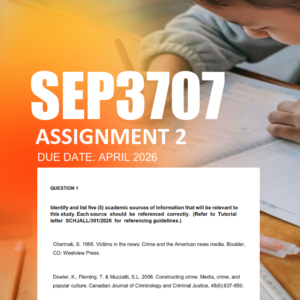 SEP3707 Assignment 2 Semester 1 2026 - Due April 2026
