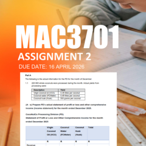 MAC3701 Assignment 2 Semester 1 2026 - Due 16 April 2026