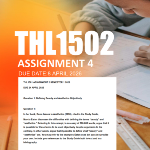 THL1502 Assignment 4 Semester 1 2026 - Due 8 April 2026