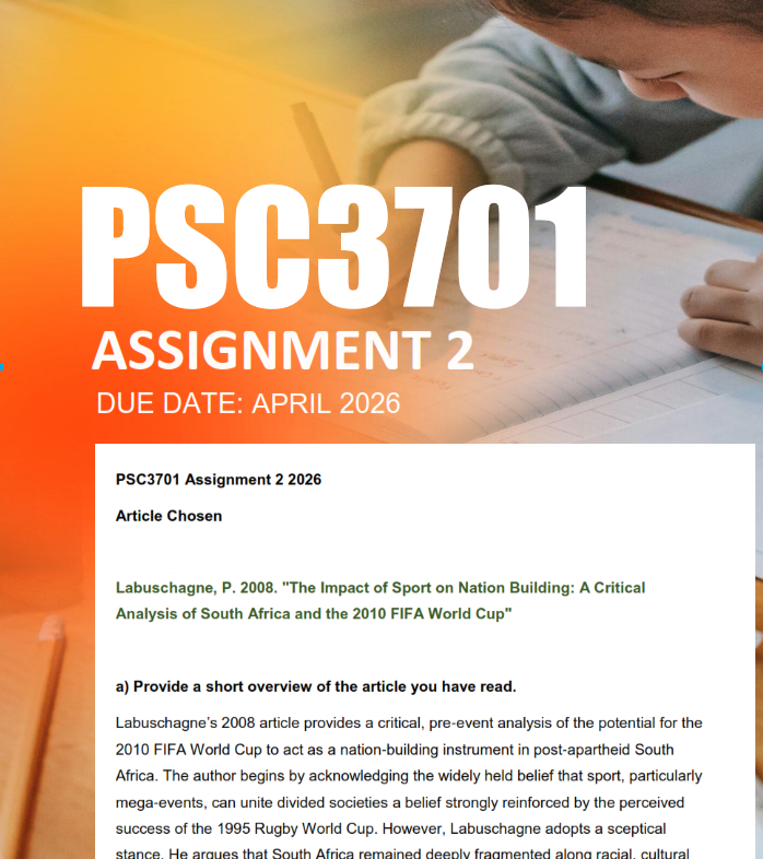 PSC3701 Assignment 2 Semester 1 2026 - Due April 2026