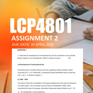 LCP4801 Assignment 2 Semester 1 2026 - Due 20 April 2026