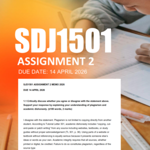 SJD1501 Assignment 2 Semester 1 2026 - Due 14 April 2026