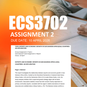 ECS3702 Assignment 2 Semester 1 2026 - Due 10 April 2026