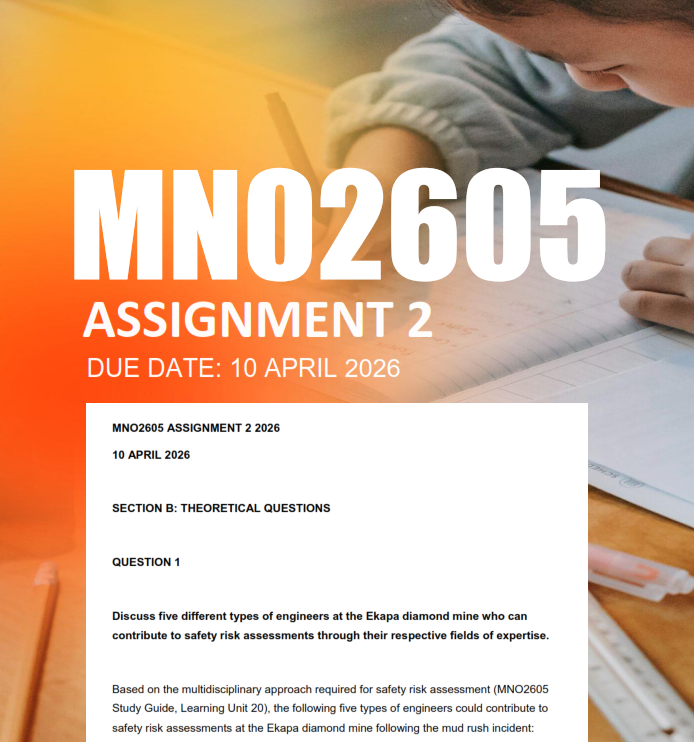MNO2605 Assignment 2 Semester 1 2026 - Due 10 April 2026