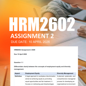 HRM2602 Assignment 2 Semester 1 2026 - Due 10 April 2026