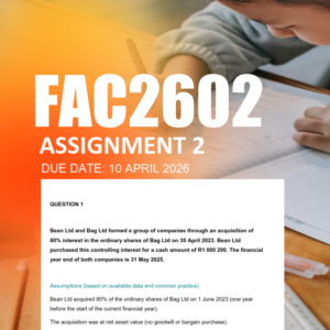 FAC2602 Assignment 2 Semester 1 2026 - Due 10 April 2026