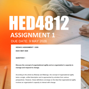 HED4812 Assignment 1 Semester 1 2026 - Due 8 May 2026