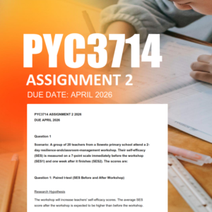 PYC3714 Assignment 2 Semester 1 2026 - Due April 2026