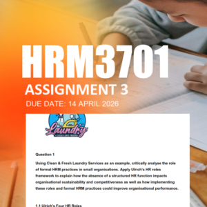 HRM3701 Assignment 3 Semester 1 2026 - Due 14 April 2026