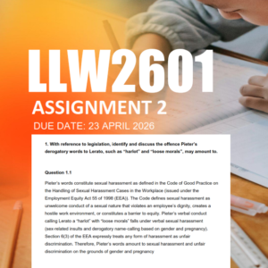 LLW2601 Assignment 2 Semester 1 2026 - Due 23 April 2026