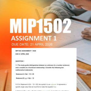 MIP1502 Assignment 1 Semester 1 2026 - Due 24 April 2026
