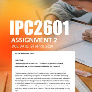 IPC2601 Assignment 2 Semester 1 2026 - Due 20 April 2026