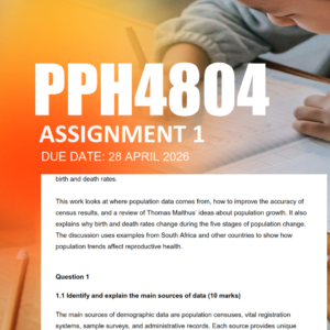 PPH4804 Assignment 1 Semester 1 2026 - Die 28 April 2026