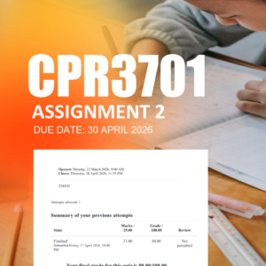 CPR3701 Assignment 2 Semester 1 2026 - Due 30 April 2026