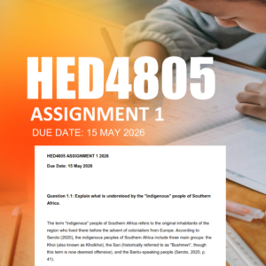 HED4805 Assignment 1 Semester 1 2026 - Due 15 May 2026