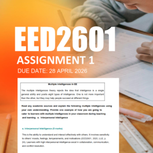 EED2601 Assignment 1 Semester 2 2026 - Due 28 April 2026