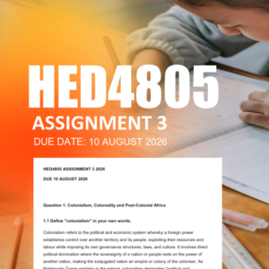 HED4805 Assignment 3 Semester 1 2026 - Due 10 August 2026