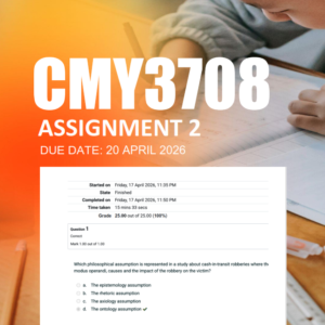 CMY3708 Assignment 2 Semester 1 2026 - Due 20 April 2026