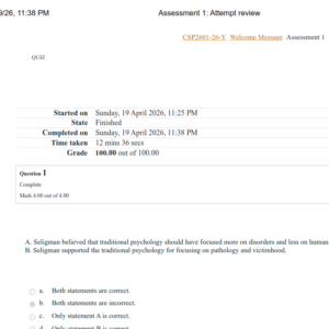 CSP2601 Assignment 1 Semester 1 2026 - Due 20 April 2026