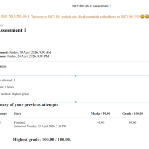 NST1501 Assignment 1 Semester 1 2026 - Due 20 April 2026