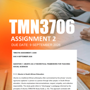 TMN3706 Assignment 2 Semester 1 2026 - Due 9 September 2026