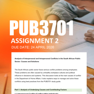 PUB3701 Assignment 2 Semester 2 2026 - Due 24 April 2026