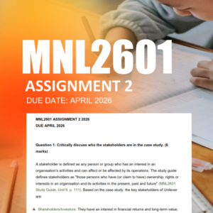 MNL2601 Assignment 2 Semester 1 2026 - Due April 2026