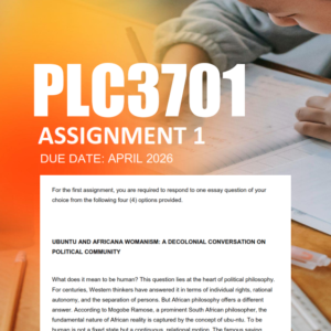 PLC3701 Assignment 1 Semester 1 2026 - Due April 2026