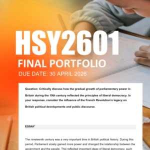 HSY2601 Final Portfolio Semester 1 2026 - Due 30 April 2026