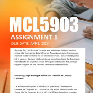 MCL5903 Assignment 1 Semester 1 2026 - Due April 2026