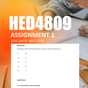 HED4809 Assignment 1 Semester 1 2026 - Due May 2026