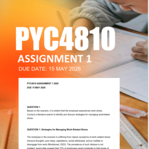 PYC4810 Assignment 1 Semester 1 2026 - Due 15 May 2026
