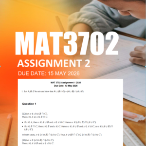 MAT3702 Assignment 2 Semester 1 2026 - Due 15 May 2026