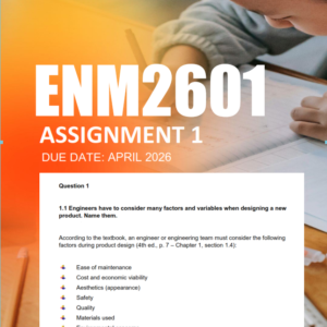 ENM2601 Assignment 1 Semester 1 2026 - Due April/ May 2026