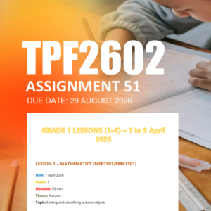 TPF2602 Assignment 51 Portfolio 2026 - Due 29 August 2026