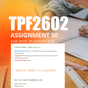 TPF2602 Assignment 50 Portfolio 2026 - Due 29 August 2026