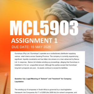 MCL5903 Assignment 1 Semester 1 2026 - Due 15 May 2026