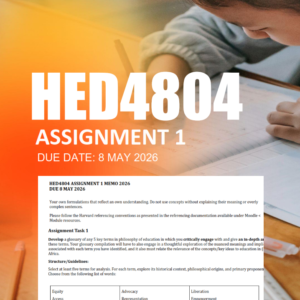 HED4804 Assignment 1 Semester 1 2026 - Due 8 May 2026
