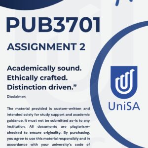 PUB3701 Assignment 2 Semester 1 2026 MEMO | DUE DATE 25 APRIL 2026