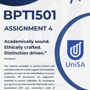 BPT1501 Assignment 4 Semester 1 2026 MEMO | DUE DATE 25 APRIL 2026