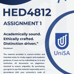 HED4812 Assignment 1 2026 MEMO | DUE DATE 8 MAY 2026