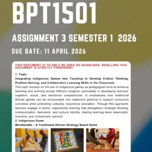 BPT1501 Assignment 3 Semester 1 (2026) | Complete Solutions & Detailed Answers | Due 11 April 2026 | UNISA
