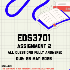 EDS3701 Assignment 2 Memo | Due 29 May 2026