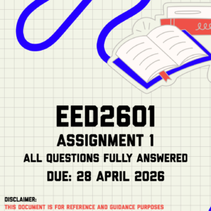 EED2601 Assignment 1 Memo | Due 28 April 2026