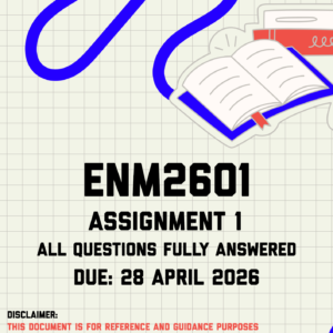 ENM2601 Assignment 1 Memo | Due 28 April 2026