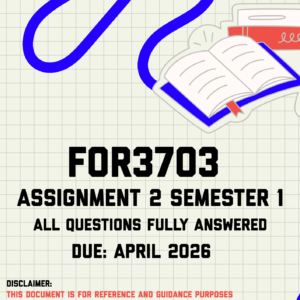 FOR3703 Assignment 2 Semester 1 Memo | Due April 2026